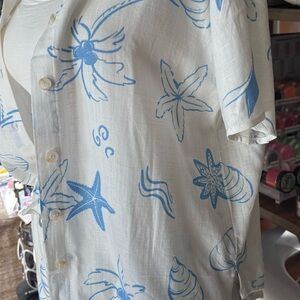 Light Blue Starfish Casual Button Down Shirt and shorts